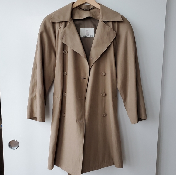 London Fog Vintage Tan Trench Coat - Picture 1 of 7